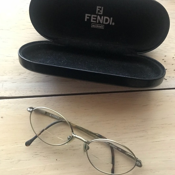 fendi Golden Bamboo Eyeglasses Frames & Hard Case - Picture 1 of 8